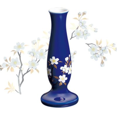 瑠璃磁さくら 花生 深川製磁