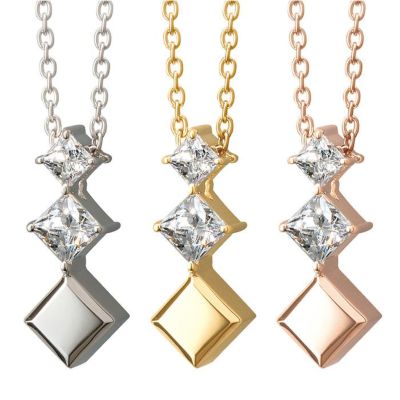 遺骨ペンダント Soul Jewelry Pour toi （プルトワ） スクエアクロス プレシオサ　キュービック・ジルコニア