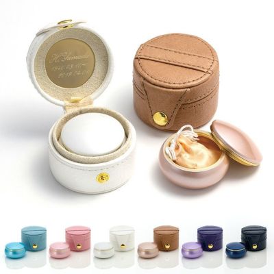 フルール Fleur ミニ骨壺+オプション真鍮製プレートに刻印セット
