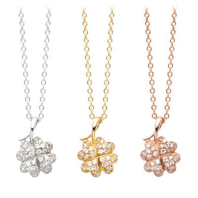 遺骨ペンダント Soul Jewelry　パヴェ クローバー　K10　イエローゴールド・ホワイトゴールド・ローズゴールドから選べます